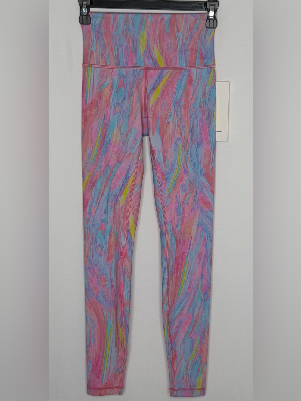 NWT Lululemon Wunder Train HR Leggings - Blue/Pink Marble 28” Sz 4